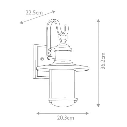 Kichler - Zunanja stenska svetilka RIVERWOOD 1xE27/100W/230V IP44 antracit