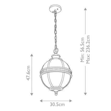 Kichler - Zunanji lestenec na verigi HALLERON 3xE14/60W/230V IP44