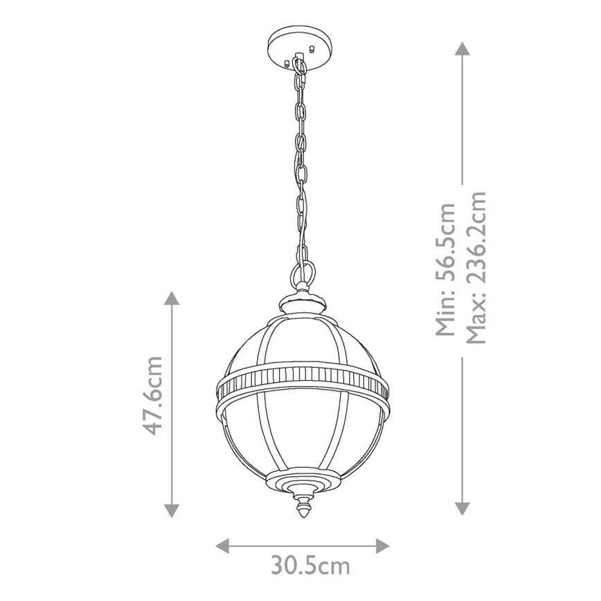 Kichler - Zunanji lestenec na verigi HALLERON 3xE14/60W/230V IP44