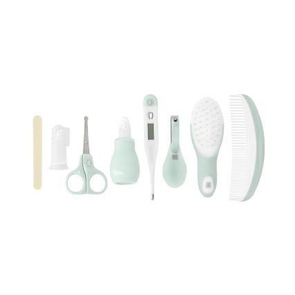 KikkaBoo - Set za nego dojenčka 8 kom. siva/mint