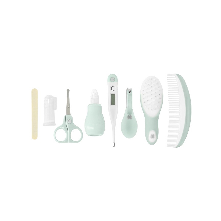 KikkaBoo - Set za nego dojenčka 8 kom. siva/mint