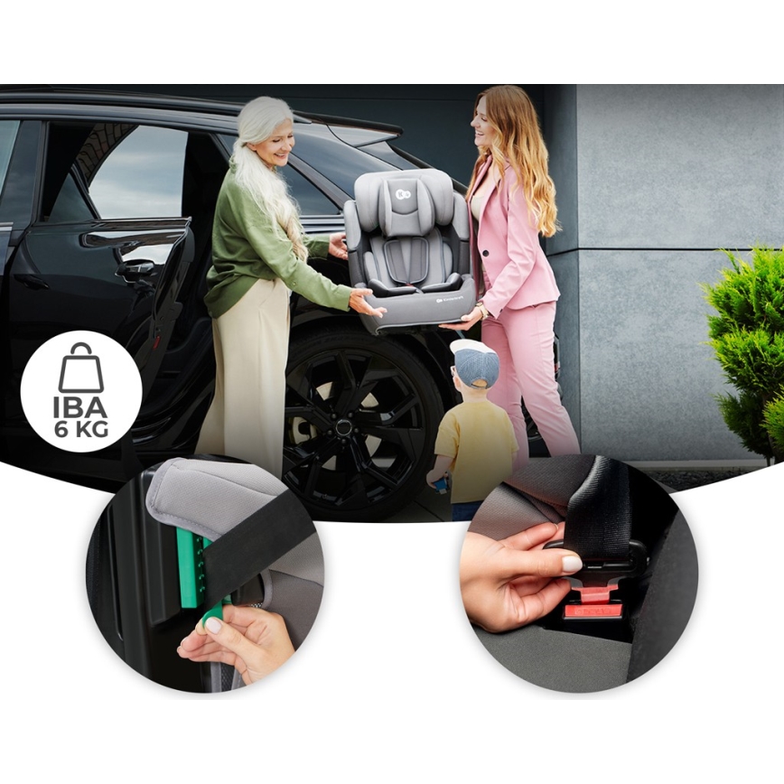 KINDERKRAFT - Avtomobilski sedež COMFORT UP i-Velikost (76-150 cm) svetlo siva