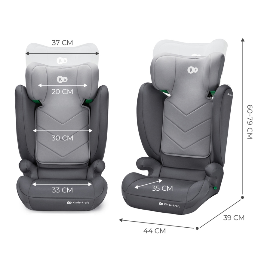 KINDERKRAFT - Avtosedež I-SPARK i-Velikost (100-150 cm) siva