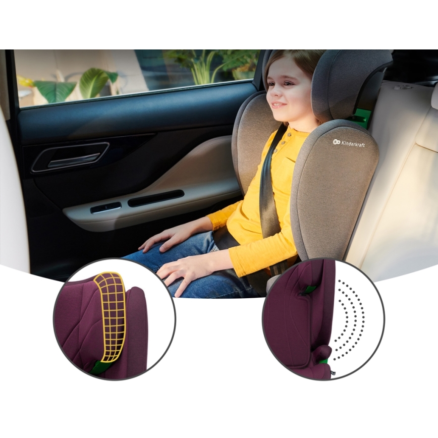 KINDERKRAFT - Avtosedež JUNIOR FIX 2 (100-150 cm) Cherry pearl