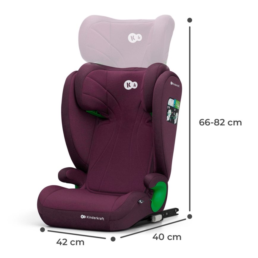 KINDERKRAFT - Avtosedež JUNIOR FIX 2 (100-150 cm) Cherry pearl