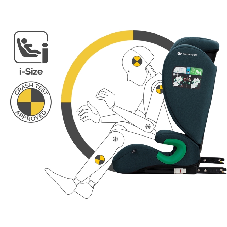 KINDERKRAFT - Avtosedež JUNIOR FIX 2 (100-150 cm) Harbor modra