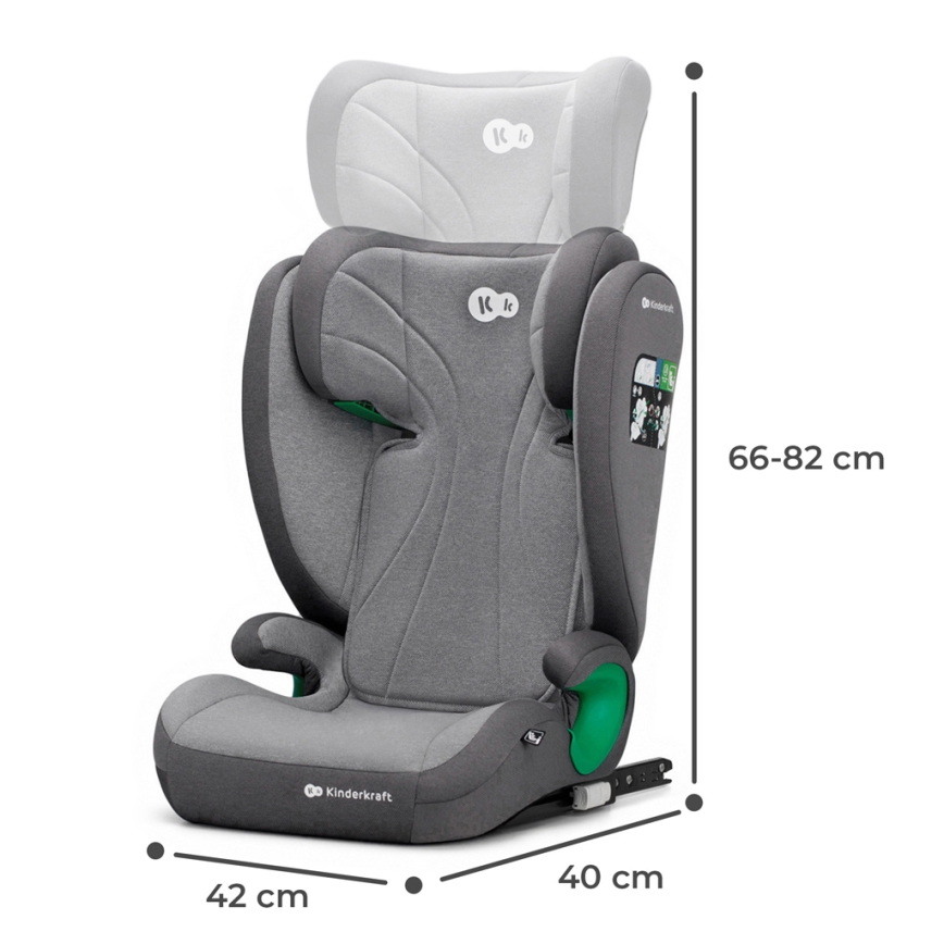 KINDERKRAFT - Avtosedež JUNIOR FIX 2 (100-150 cm) Raketa siva