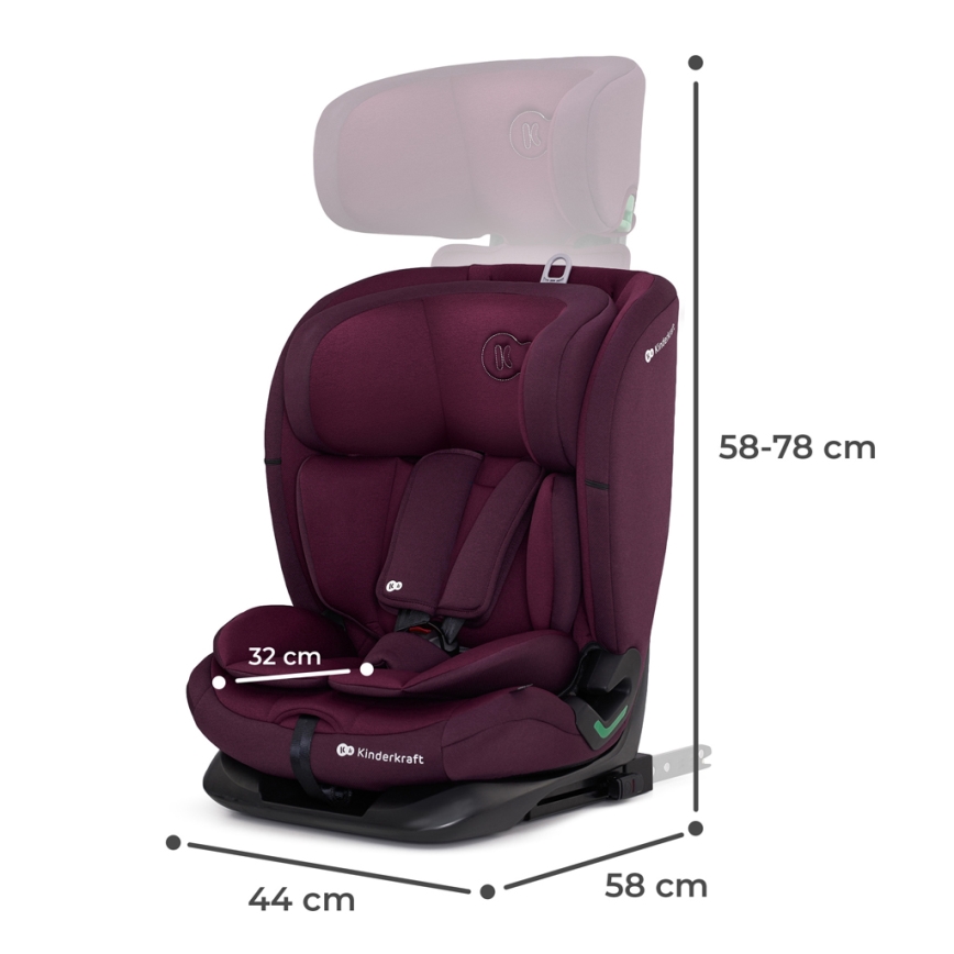 KINDERKRAFT - Avtosedež ONETO 3 i-Velikost (76-150 cm) + Isofix Cherry pearl