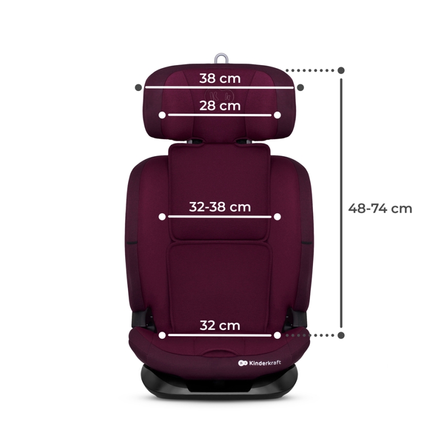 KINDERKRAFT - Avtosedež ONETO 3 i-Velikost (76-150 cm) + Isofix Cherry pearl