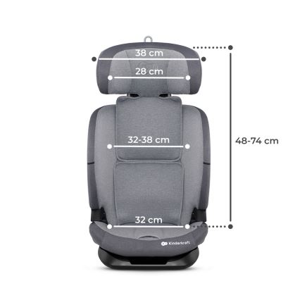 KINDERKRAFT - Avtosedež ONETO 3 i-Velikost (76-150 cm) + Isofix Cool siva