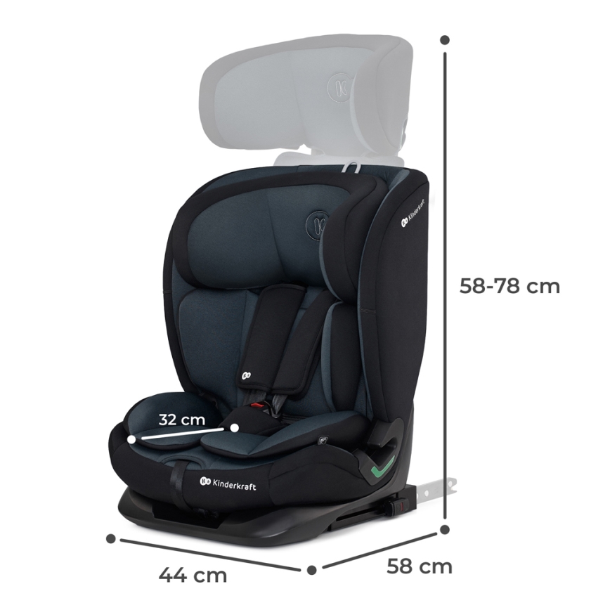 KINDERKRAFT - Avtosedež ONETO 3 i-Velikost (76-150 cm) + Isofix Graphite črna