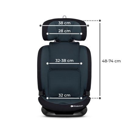 KINDERKRAFT - Avtosedež ONETO 3 i-Velikost (76-150 cm) + Isofix Graphite črna