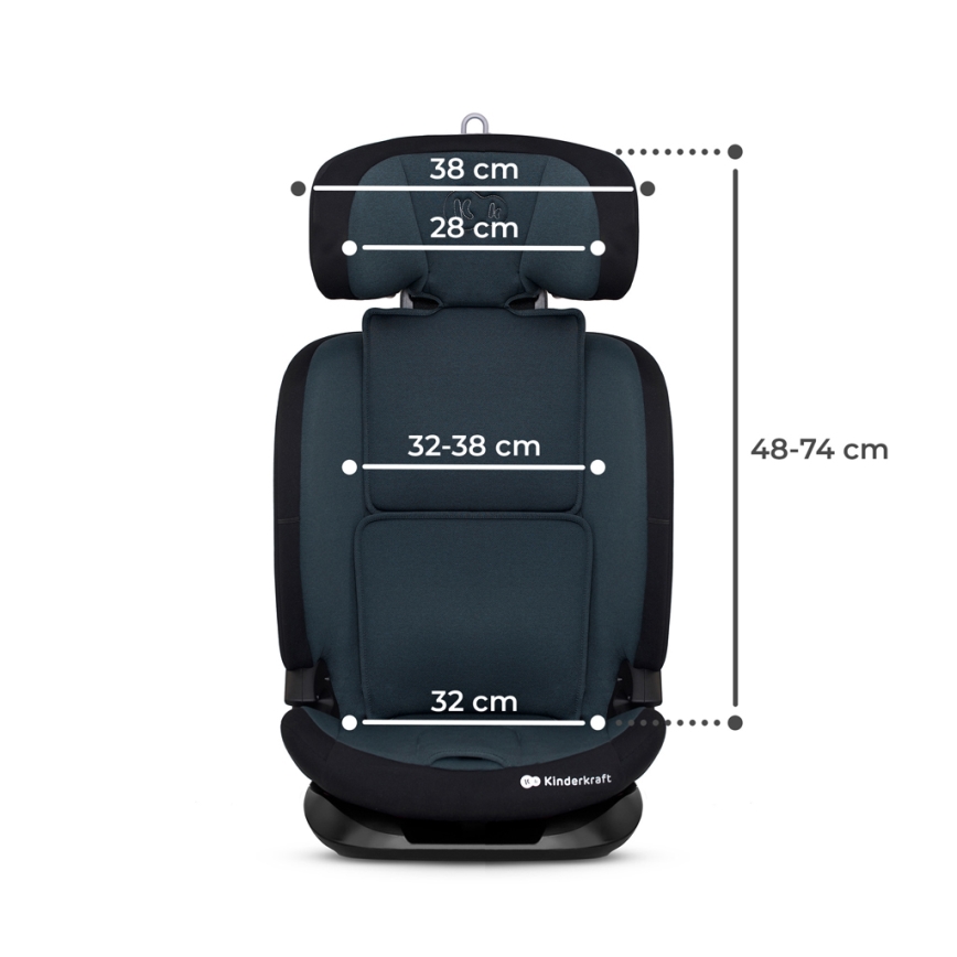 KINDERKRAFT - Avtosedež ONETO 3 i-Velikost (76-150 cm) + Isofix Graphite črna