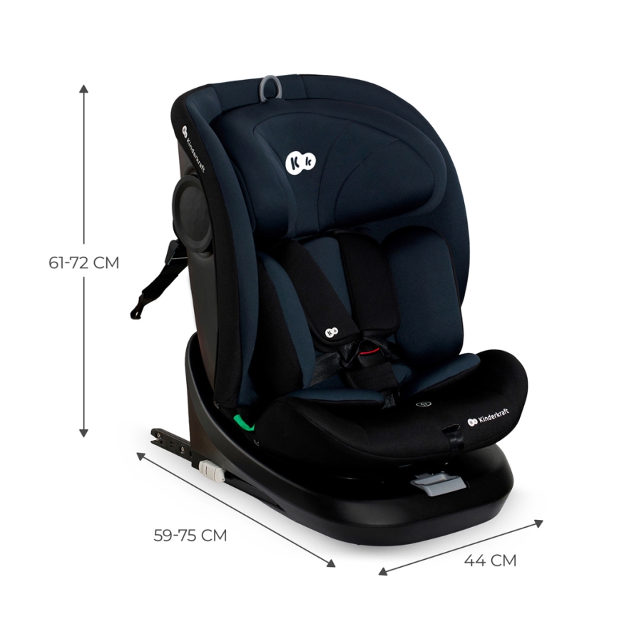 KINDERKRAFT - Avtosedež z vrtljivo bazo I-GROW i-Size (40-150 cm) črn