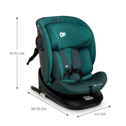 KINDERKRAFT - Avtosedež z vrtljivo bazo I-GROW i-Size 40-150 cm, v turkizni barvi