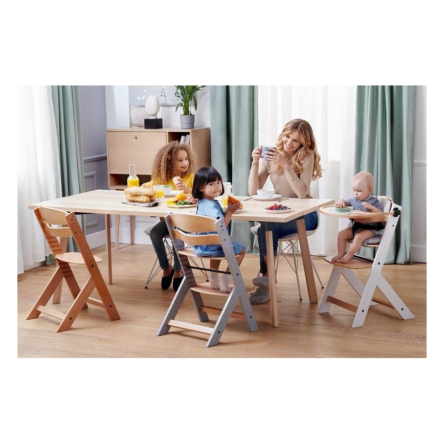 KINDERKRAFT - Jedilni stolček ENOCK siva