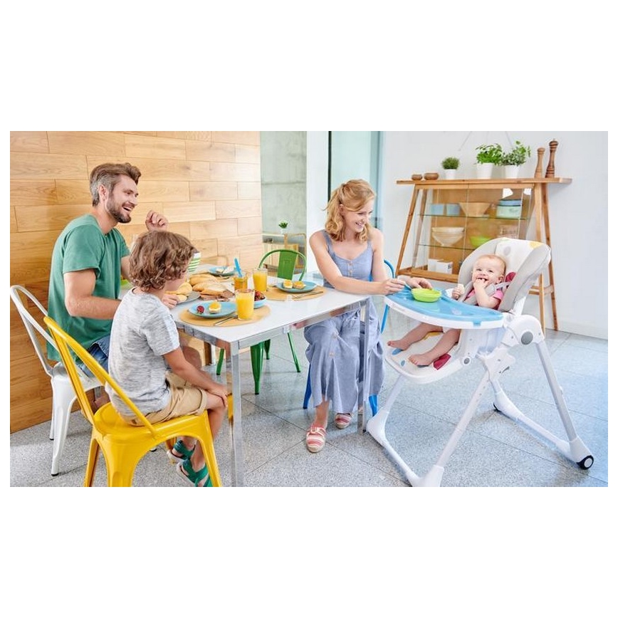 KINDERKRAFT - Jedilni stolček YUMMY siva