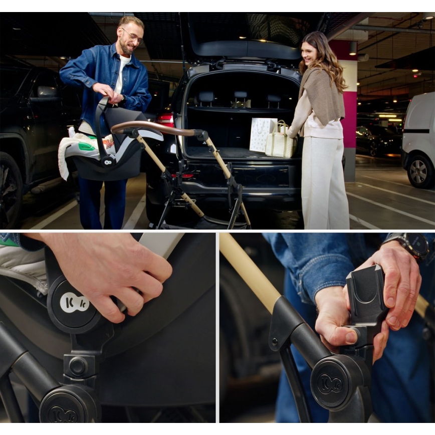 KINDERKRAFT - Kombiniran otroški voziček 3 v 1 MOOV 2 XL Air Black