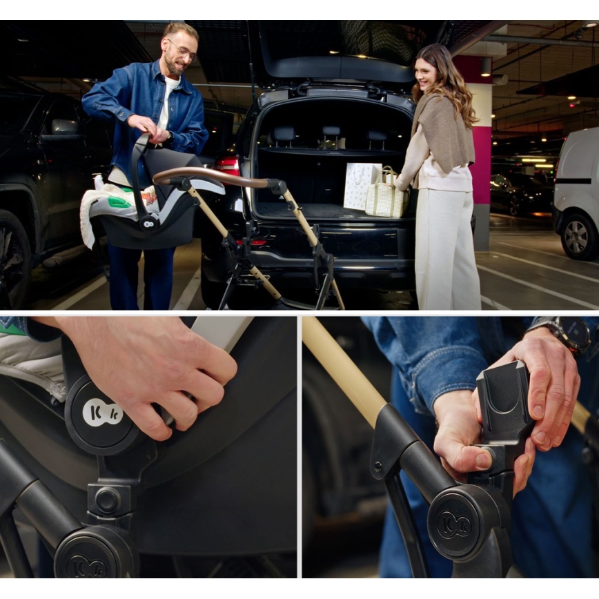 KINDERKRAFT - Kombiniran otroški voziček 3 v 1 MOOV 2 XL Air Grey