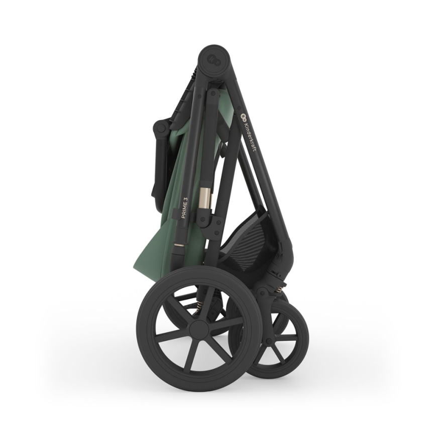 KINDERKRAFT - Kombiniran otroški voziček 3 v 1 PRIME 3 temno zelene barve