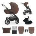 KINDERKRAFT - Kombiniran otroški voziček 3 v 1 PRIME 3 Velvet Mocca