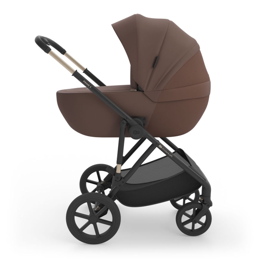 KINDERKRAFT - Kombiniran otroški voziček 3 v 1 PRIME 3 Velvet Mocca