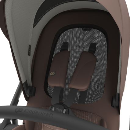 KINDERKRAFT - Kombiniran otroški voziček 3 v 1 PRIME 3 Velvet Mocca