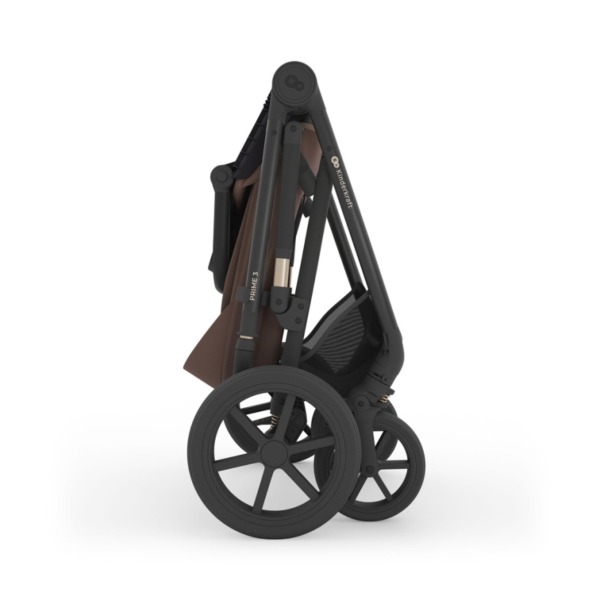 KINDERKRAFT - Kombiniran otroški voziček 3 v 1 PRIME 3 Velvet Mocca