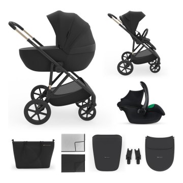 KINDERKRAFT - Kombiniran otroški voziček 3v1 PRIME 3 Venezian Black
