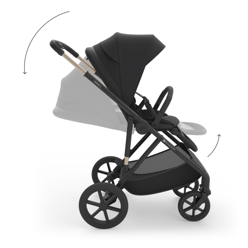KINDERKRAFT - Kombiniran otroški voziček 3v1 PRIME 3 Venezian Black