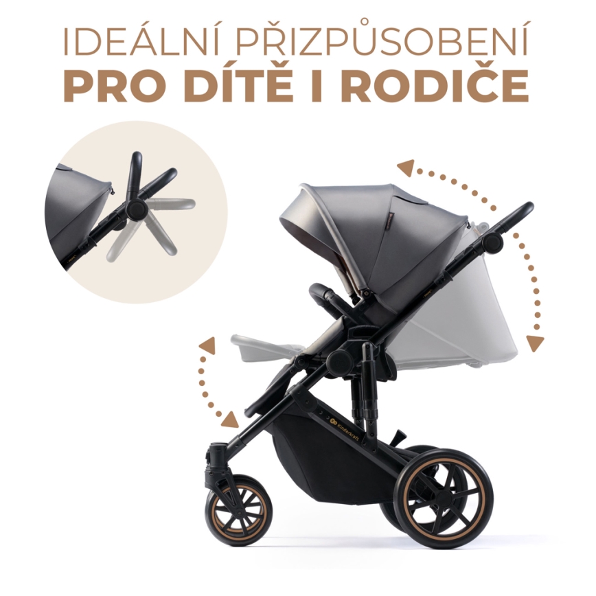 KINDERKRAFT - Kombinirani voziček 2v1 PRIME 2 siva