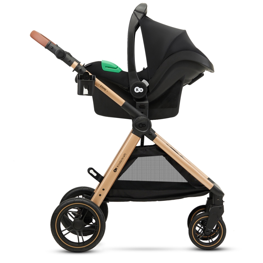 KINDERKRAFT - Kombinirani voziček 3v1 ESME Pure črna + avtosedež MINK PRO