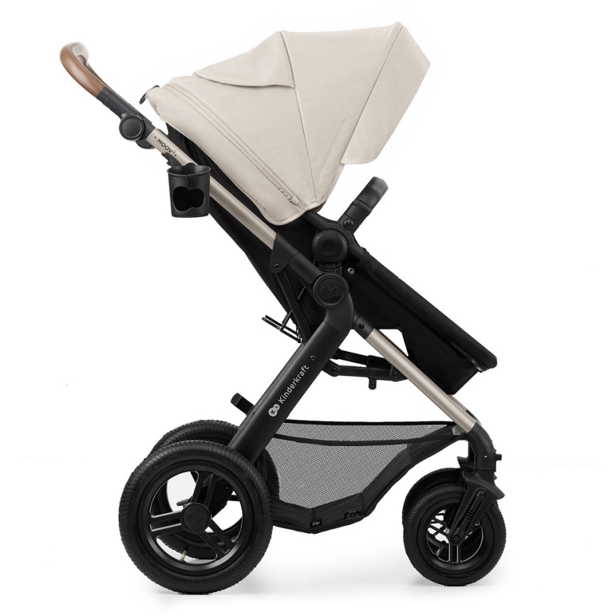 KINDERKRAFT - Kombinirani voziček 3v1 MOOV 2 AIR Moonlight siva + avtosedež MINK PRO