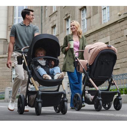 KINDERKRAFT - Kombinirani voziček 3v1 MOOV 2 AIR Pure črna + avto seat MINK PRO