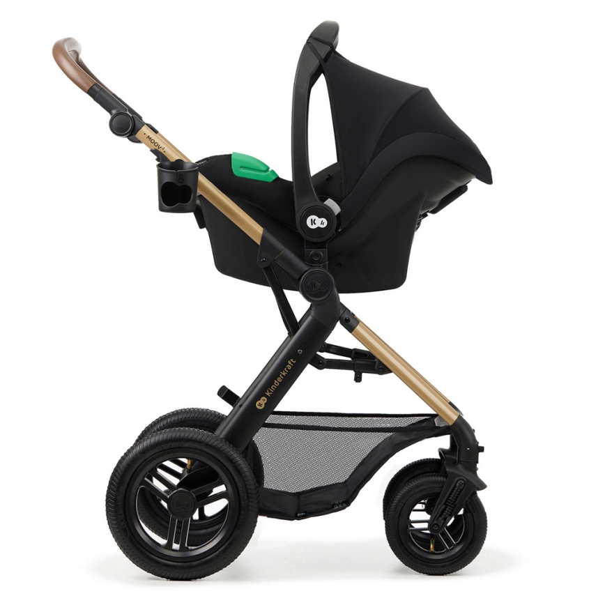 KINDERKRAFT - Kombinirani voziček 3v1 MOOV 2 AIR Pure črna + avto seat MINK PRO