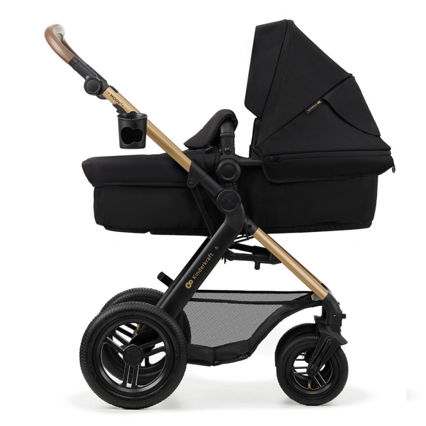 KINDERKRAFT - Kombinirani voziček 3v1 MOOV 2 AIR Pure črna + avto seat MINK PRO