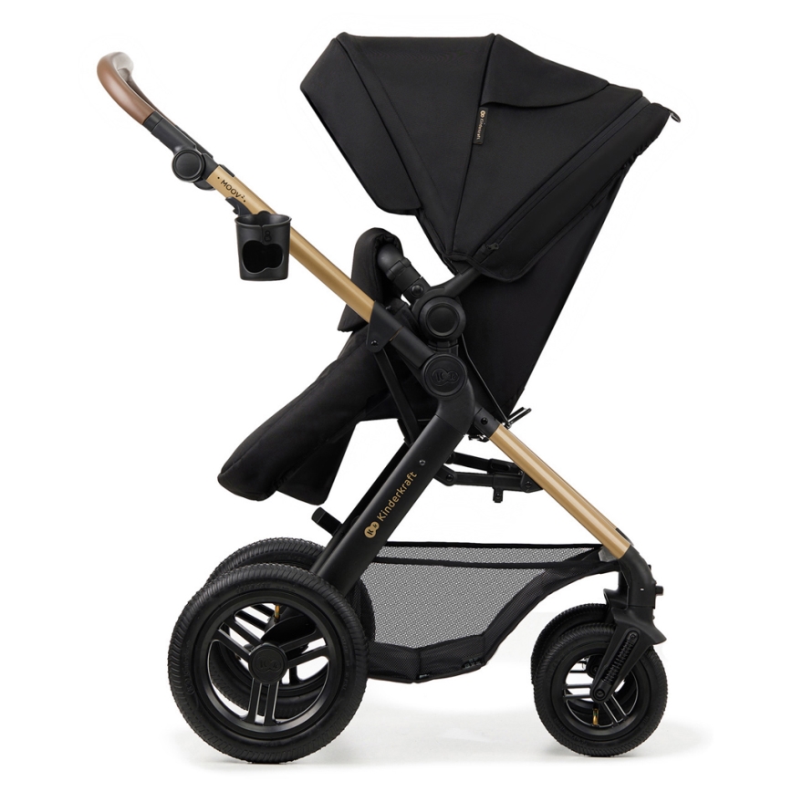 KINDERKRAFT - Kombinirani voziček 3v1 MOOV 2 AIR Pure črna + avto seat MINK PRO