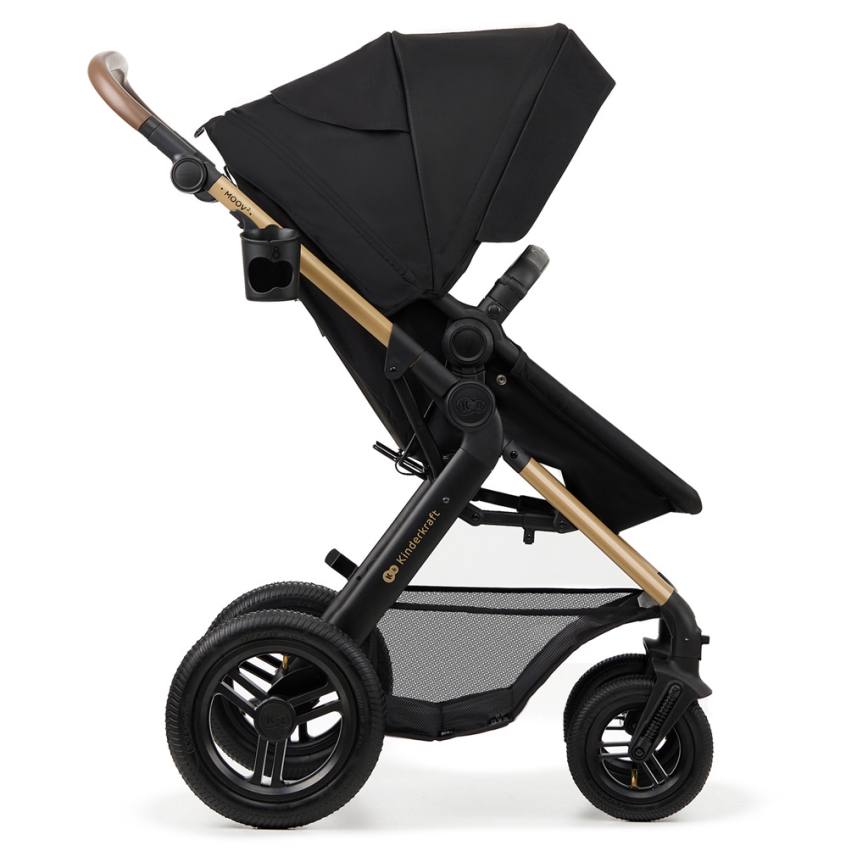 KINDERKRAFT - Kombinirani voziček 3v1 MOOV 2 AIR Pure črna + avto seat MINK PRO