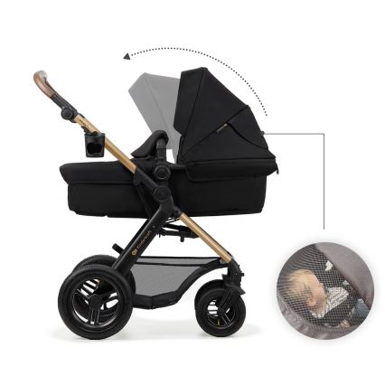 KINDERKRAFT - Kombinirani voziček 3v1 MOOV 2 AIR Pure črna + avto seat MINK PRO