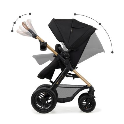 KINDERKRAFT - Kombinirani voziček 3v1 MOOV 2 AIR Pure črna + avto seat MINK PRO