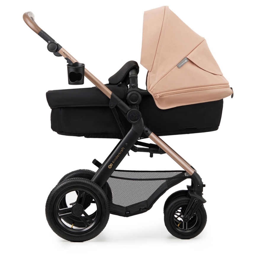 KINDERKRAFT - Kombinirani voziček 3v1 MOOV 2 AIR Sand bež + avto sedež MINK PRO