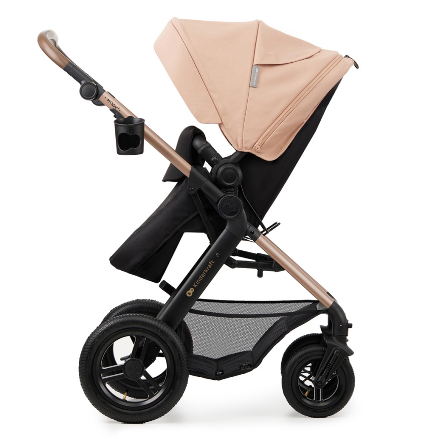 KINDERKRAFT - Kombinirani voziček 3v1 MOOV 2 AIR Sand bež + avto sedež MINK PRO