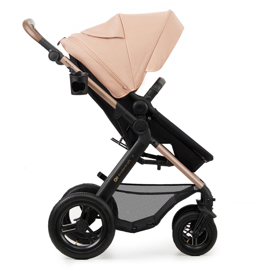 KINDERKRAFT - Kombinirani voziček 3v1 MOOV 2 AIR Sand bež + avto sedež MINK PRO
