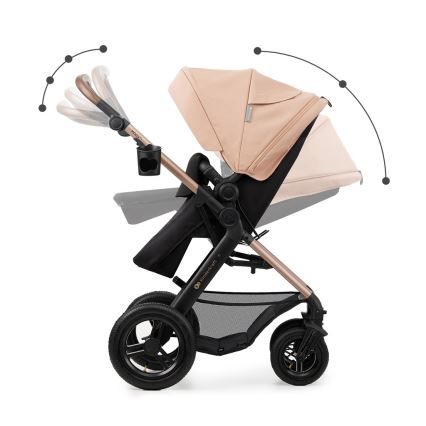 KINDERKRAFT - Kombinirani voziček 3v1 MOOV 2 AIR Sand bež + avto sedež MINK PRO