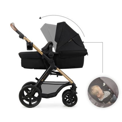 KINDERKRAFT - Kombinirani voziček 3v1 MOOV 2 Pure črna + avto sedež MINK PRO