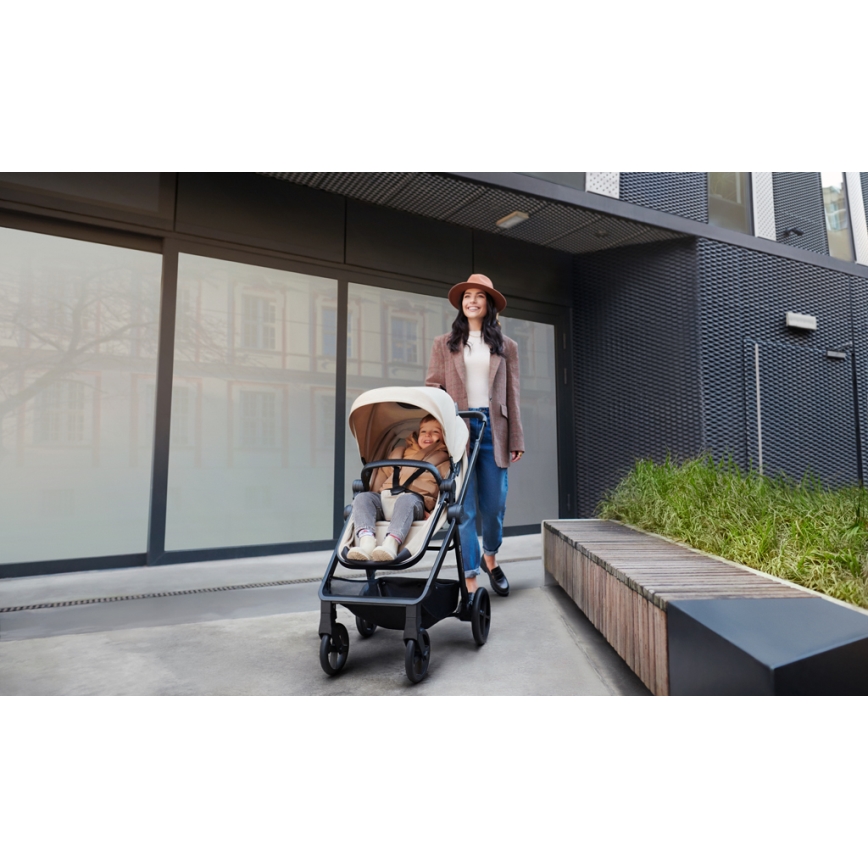 KINDERKRAFT - Kombinirani voziček 4v1 NEWLY Klasik bež + avtosedež MINK PRO z bazo ISOFIX