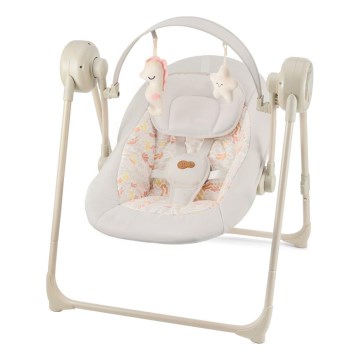 KINDERKRAFT - Otroška gugalnica z melodijo SWINGEE bež 4xAAA/230V