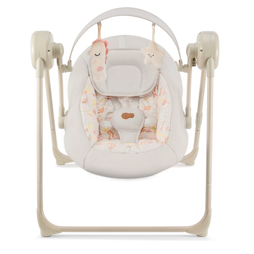 KINDERKRAFT - Otroška gugalnica z melodijo SWINGEE bež 4xAAA/230V