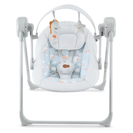 KINDERKRAFT - Otroška gugalnica z melodijo SWINGEE, siva, 4xAAA/230V