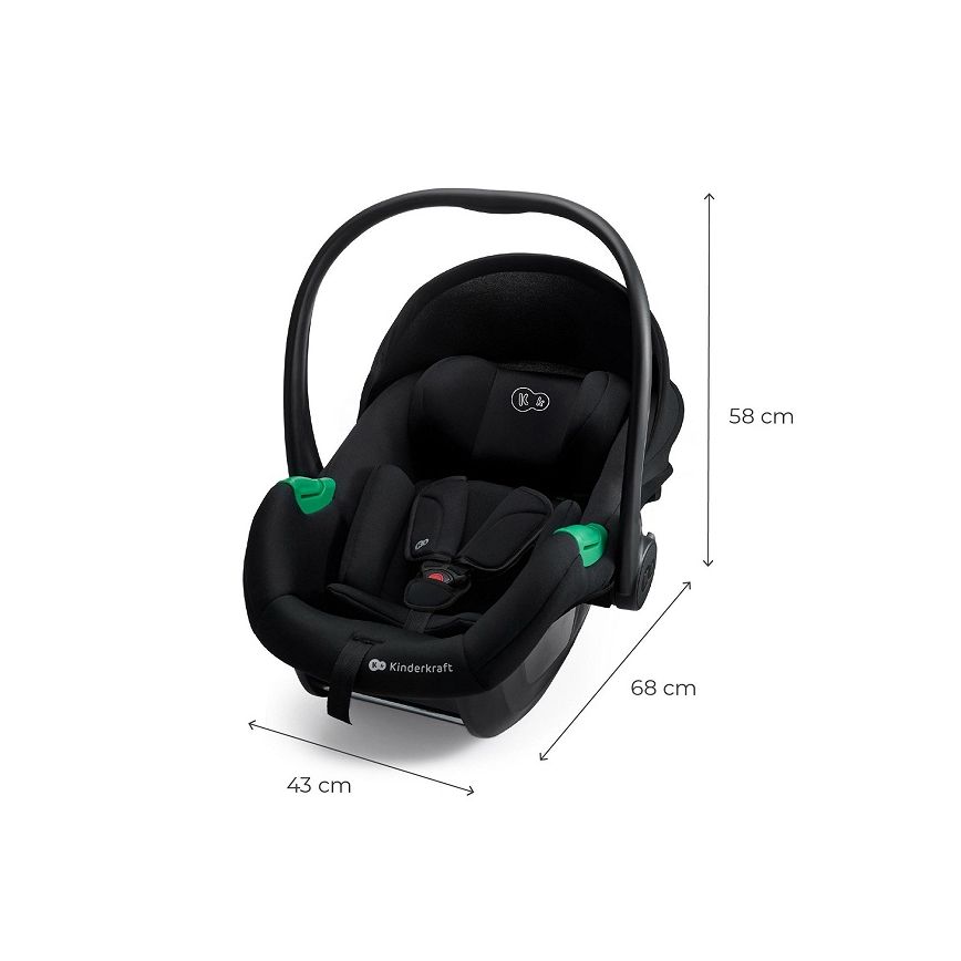 KINDERKRAFT - Otroški avtosedež MINK PRO 2 40-87 cm (0-13 kg) črn